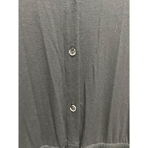 Eileen Fisher Sleeveless Button Down Jersey Dress Black Size L Minimalist Preppy - Picture 9 of 15